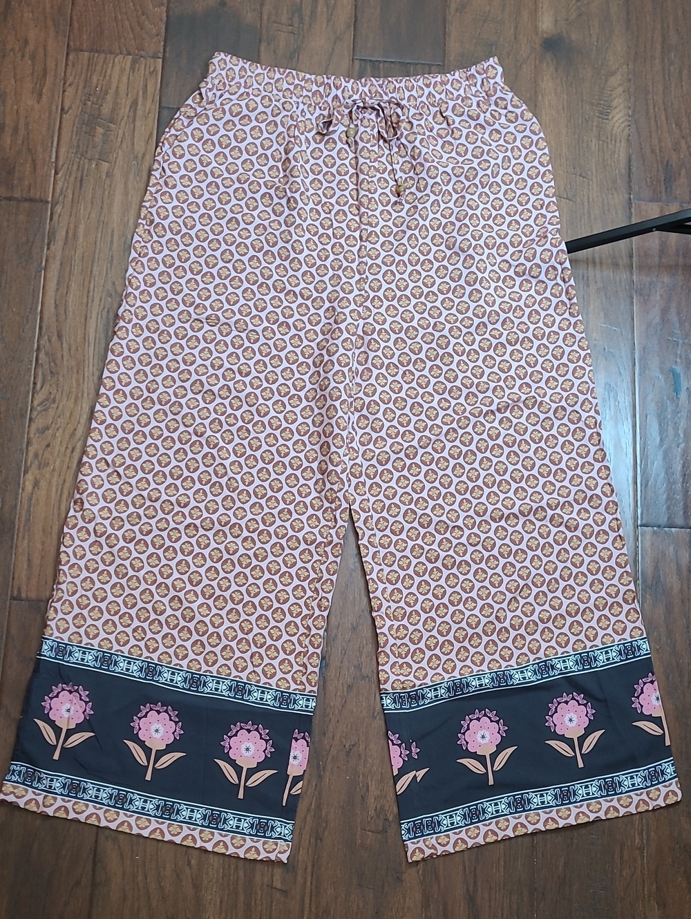 NWT Antnation Wide Leg Floral Hem Pants size XL